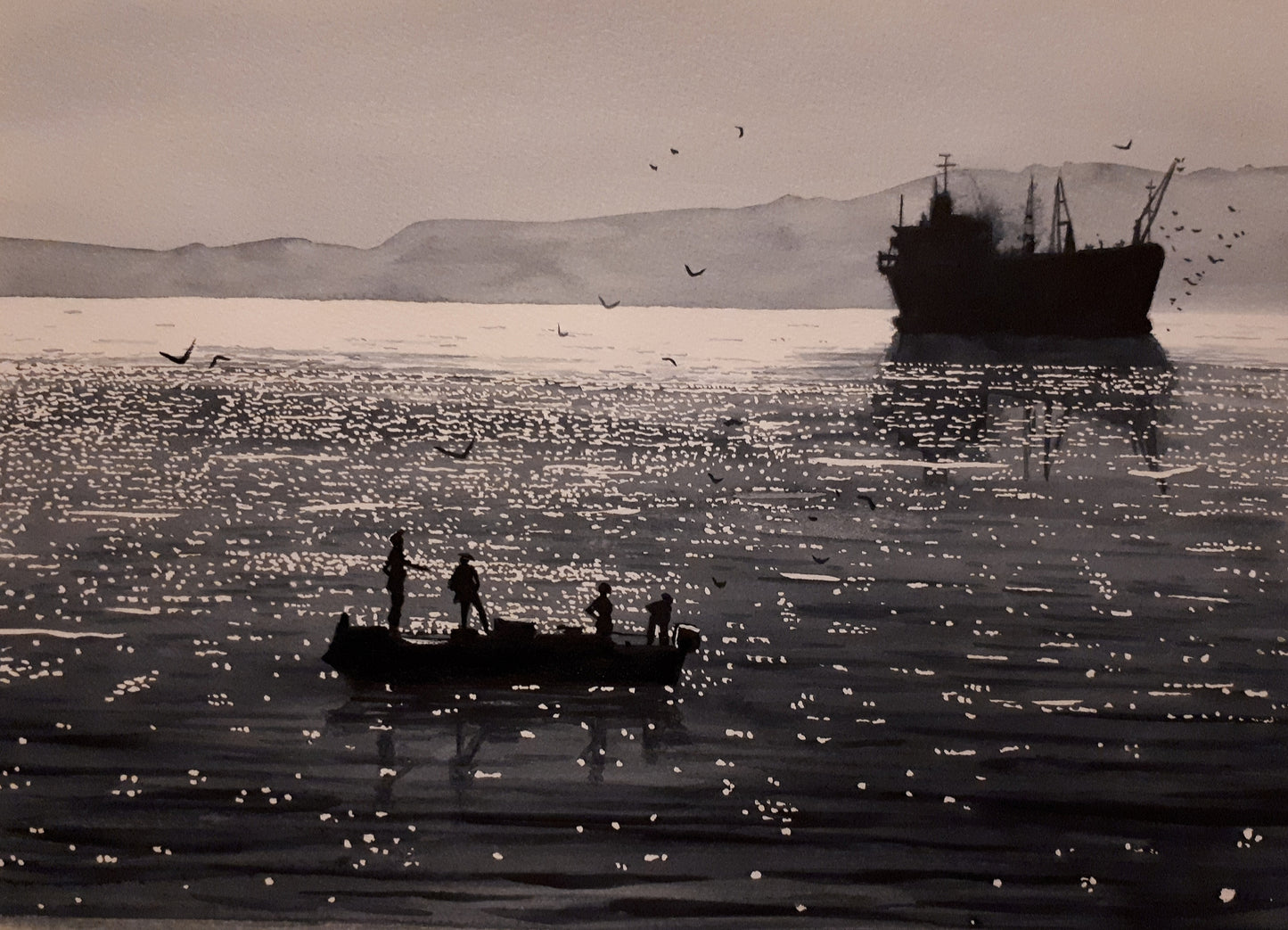 Fishermen of Oman (Fine Art Print) Unframed