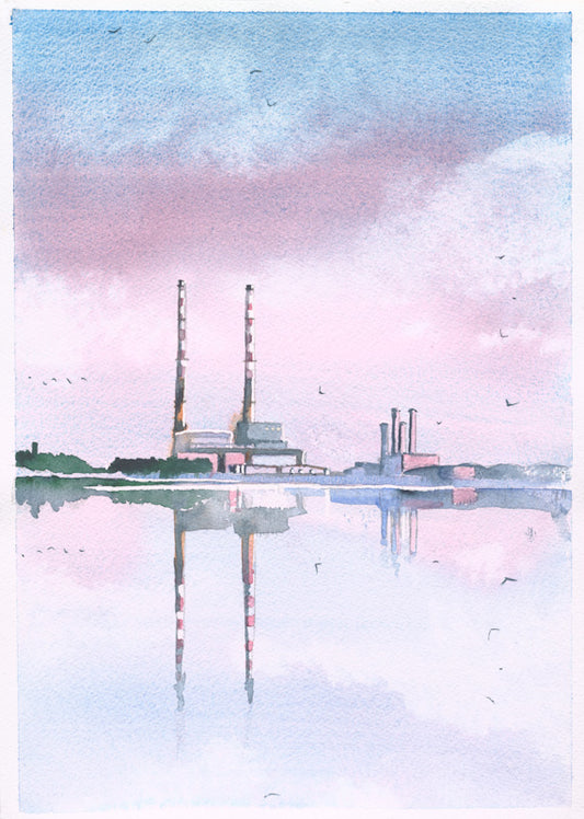 Poolbeg Stacks, Dublin (Fine Art Print) Framed