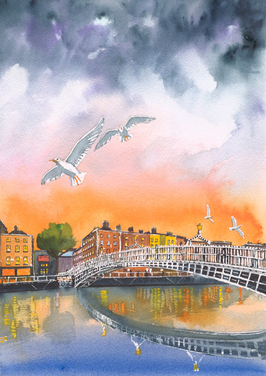 Ha'Penny Bridge, Dublin (Fine Art Print) Framed